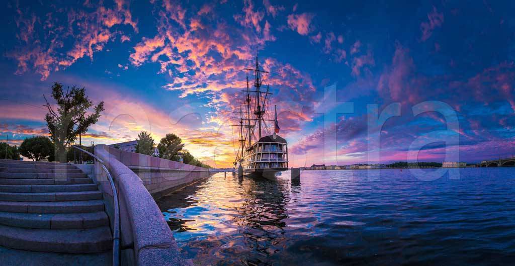 Фотообои Корабль на реке Нева